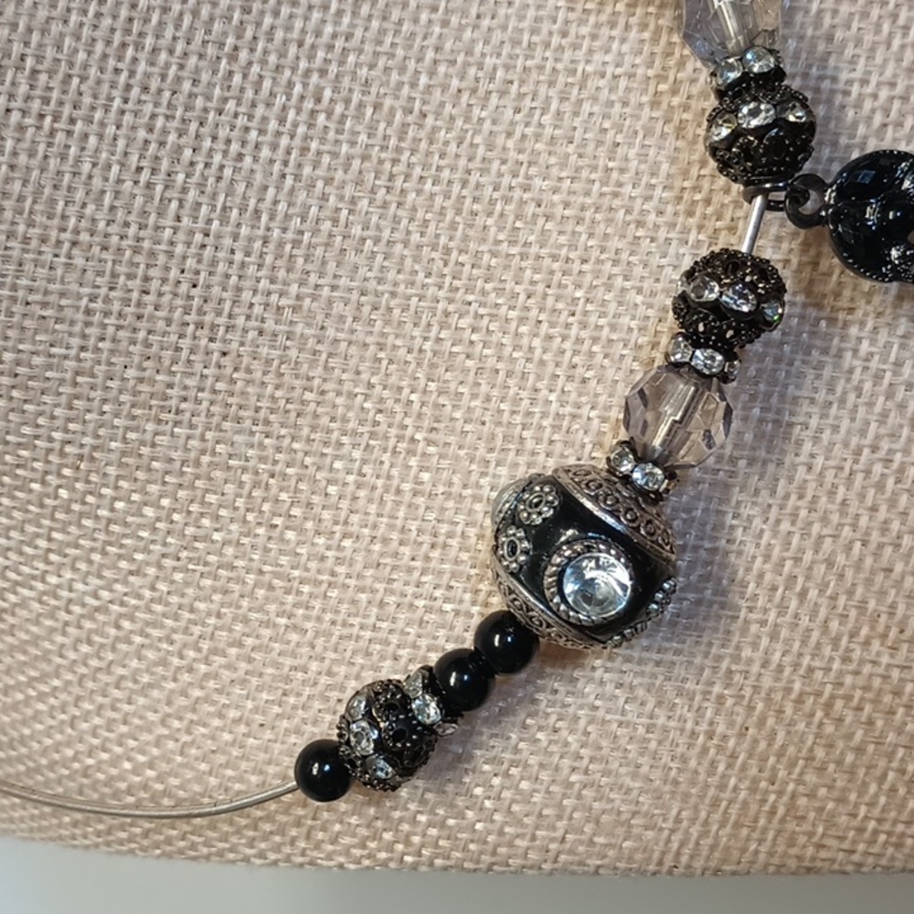 Black and Silver Cross Choker - Picture 4 of 4